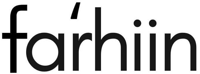 Black 'farhiin' logo on a white background